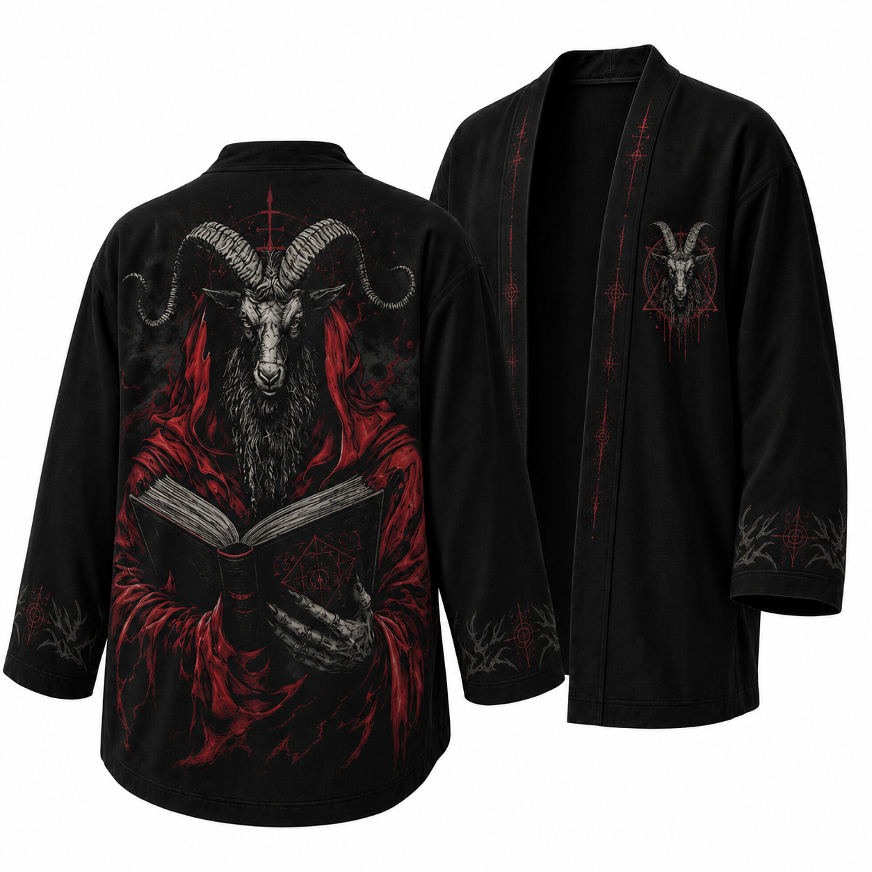 Japanese Dark Red Saint Kimono Jacket