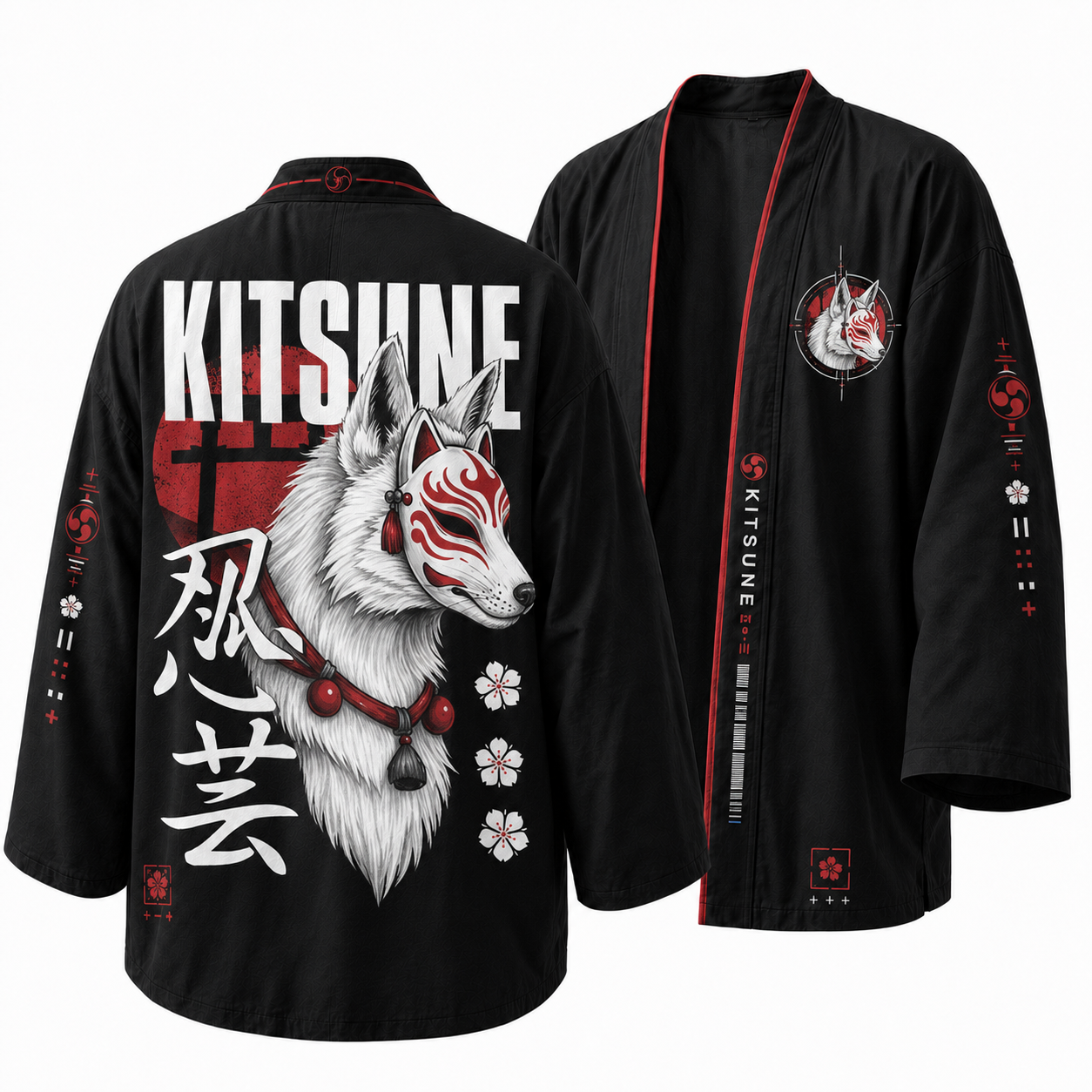 Japanese Techwear Kitsune Bloom Kimono Jacket