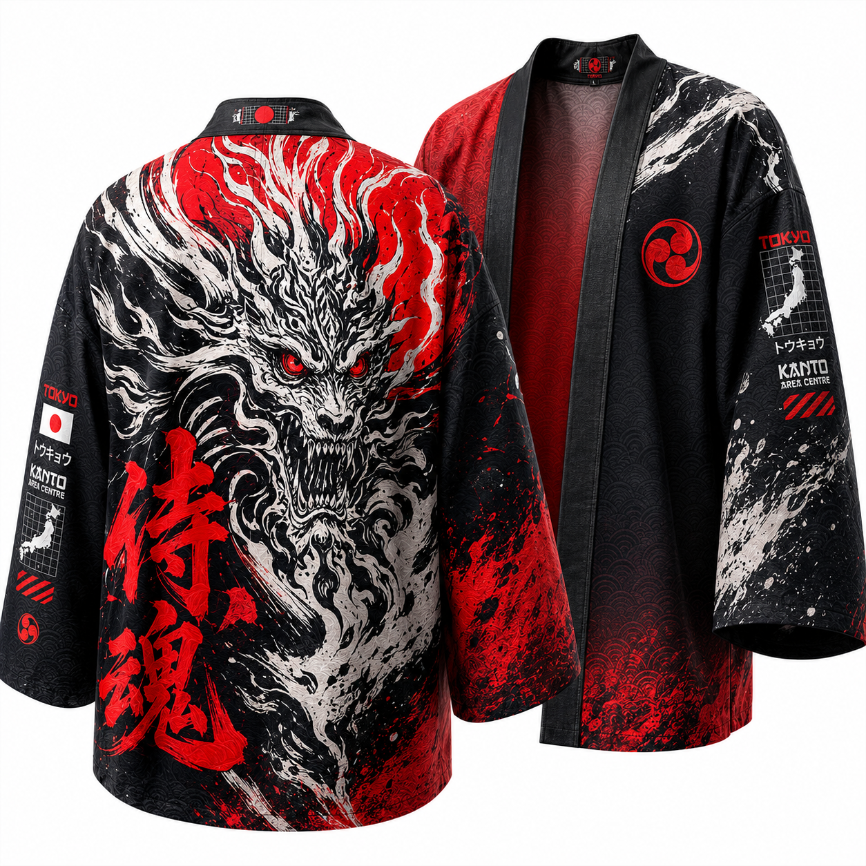 Japanese Techwear Dragon Storm Kimono Jacket
