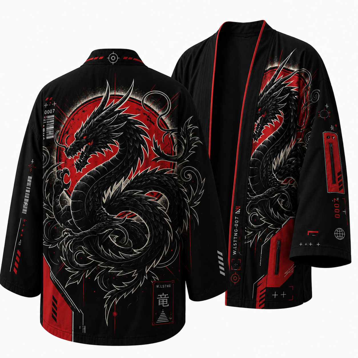 Japanese Techwear Oni Crest Kimono Jacket