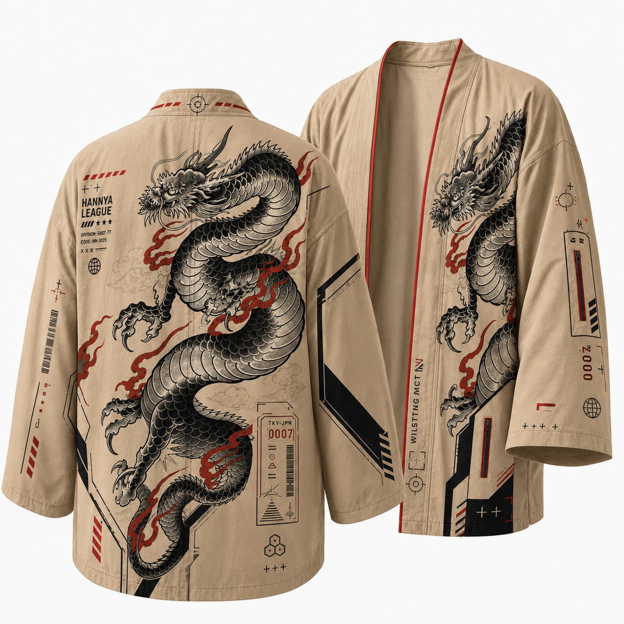 Japanese Utility Owl Crest Kimono Jacket