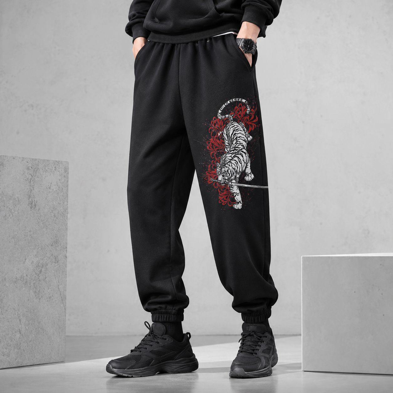 Japanese Red Warrior Techwear pants