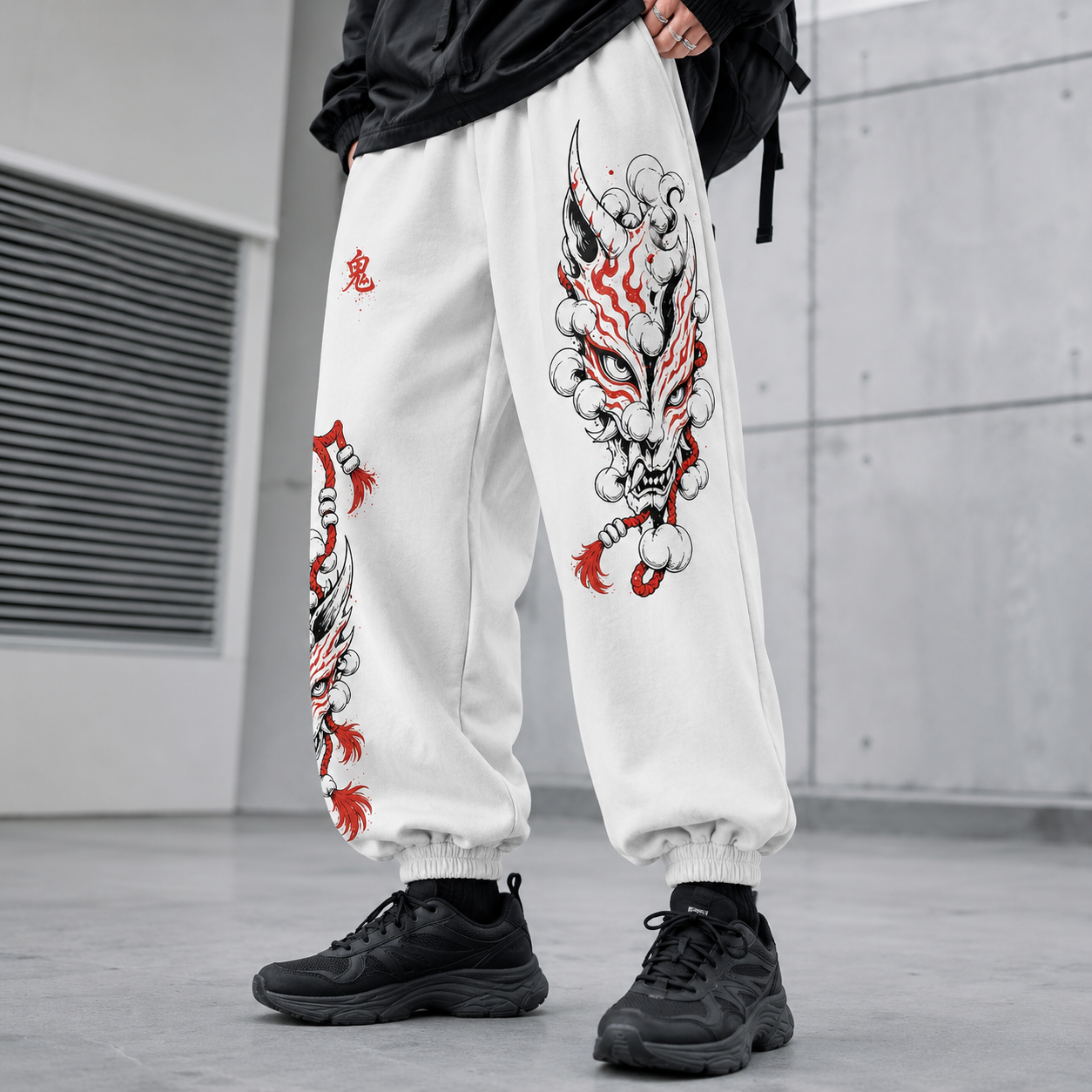 Japanese White Sakura Techwear pants