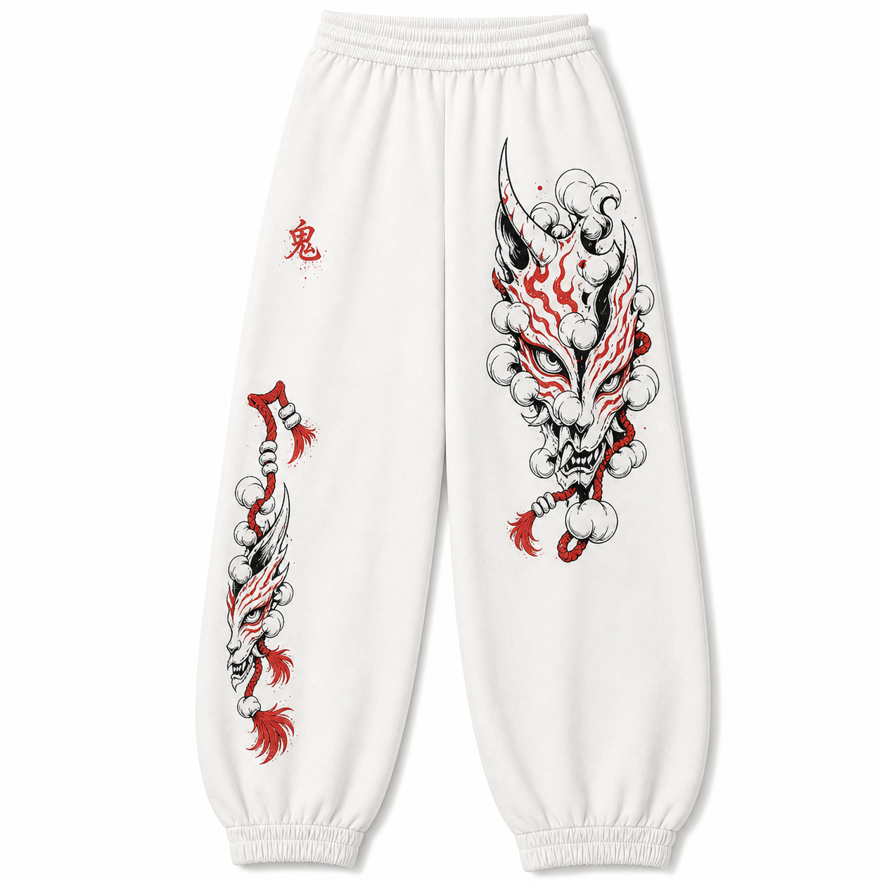 Japanese White Sakura Techwear pants
