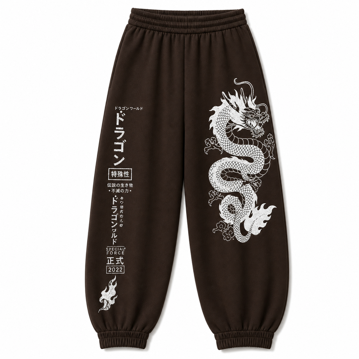 Japanese Brown Dragon Techwear pants
