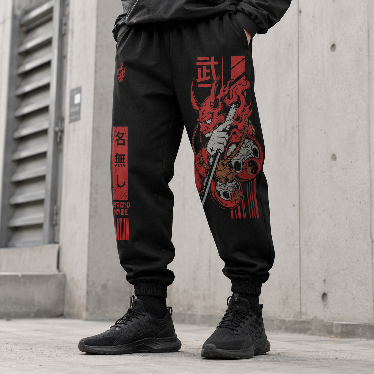 Japanese Red Samurai Techwear pants