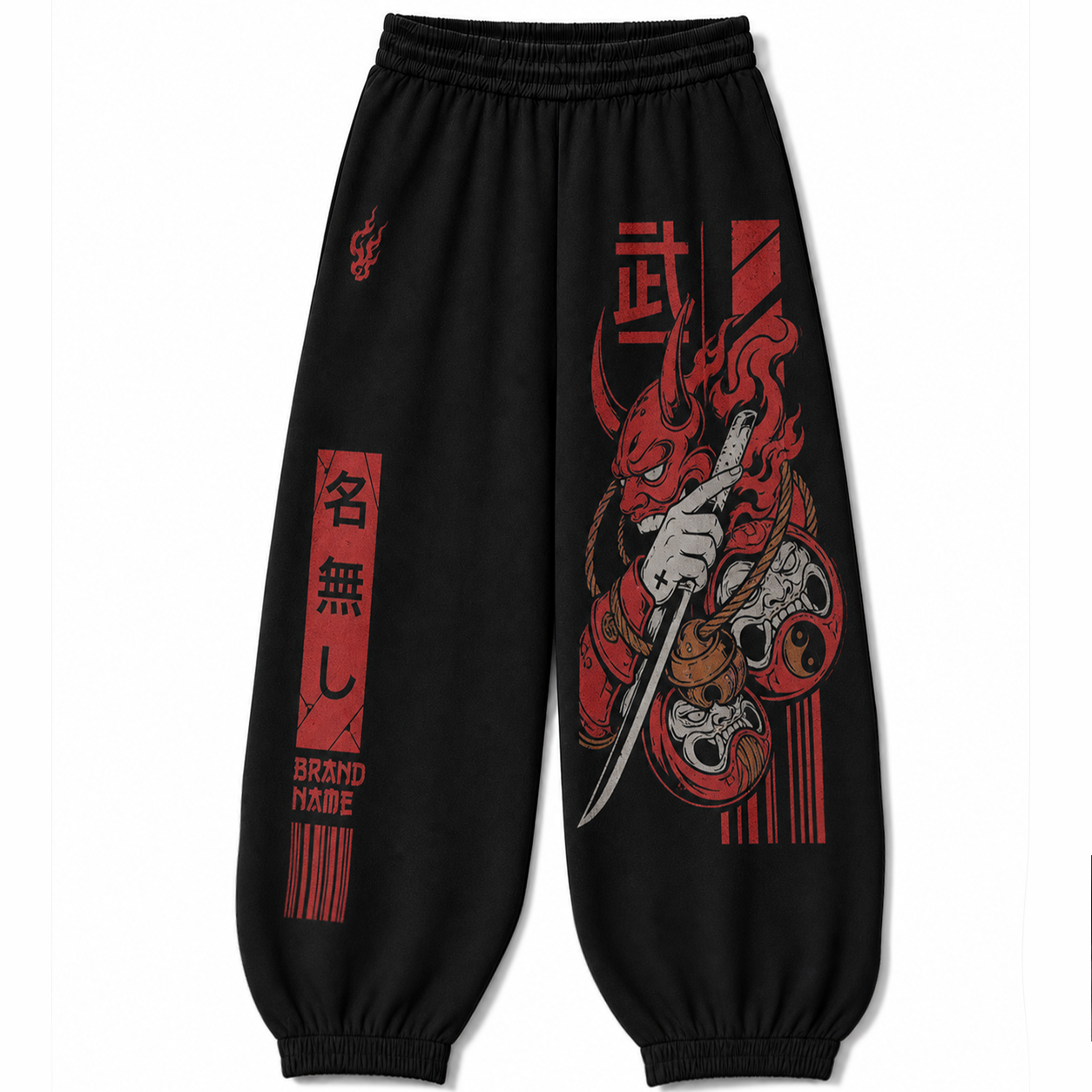 Japanese Red Samurai Techwear pants