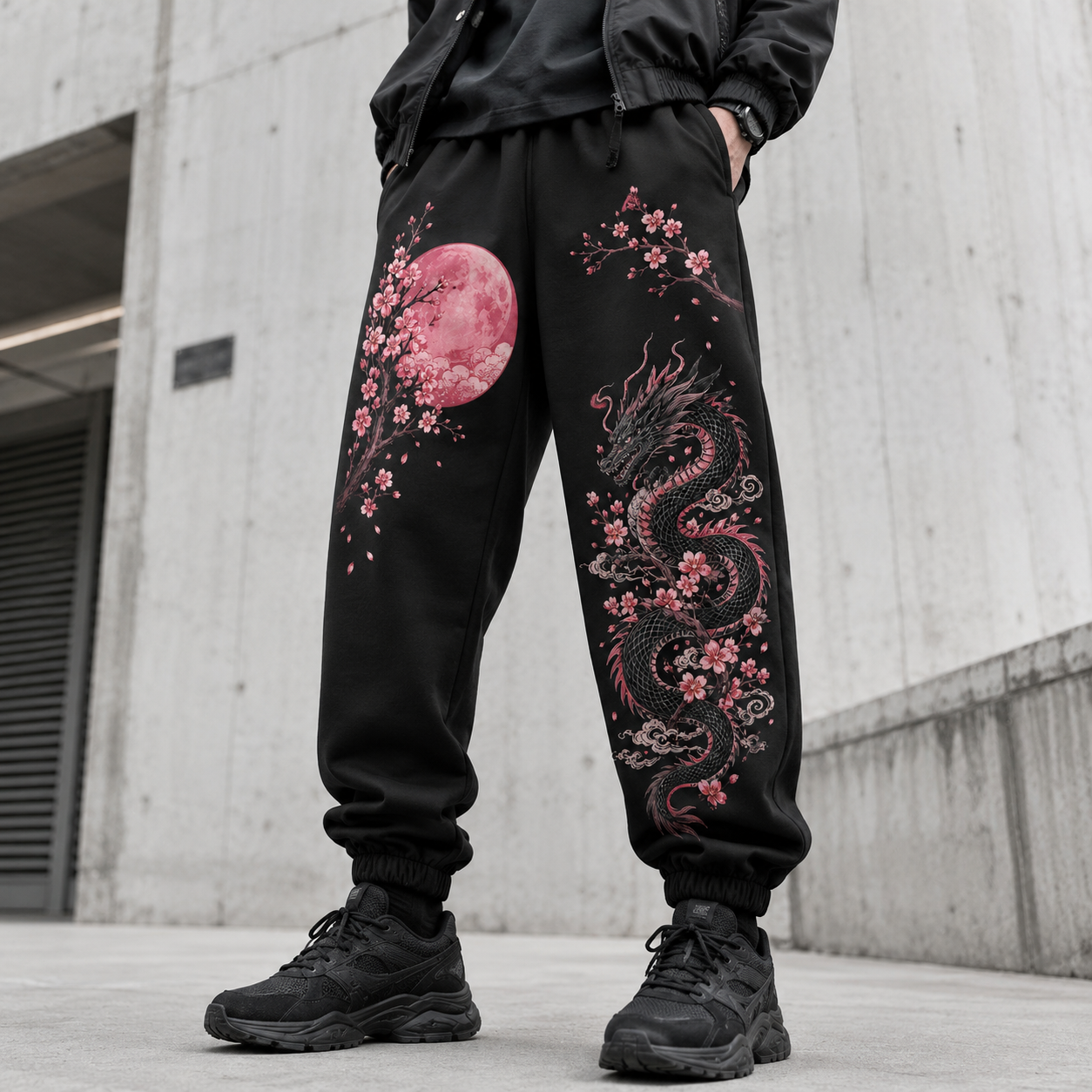 Japanese Moon Dragon Techwear pants