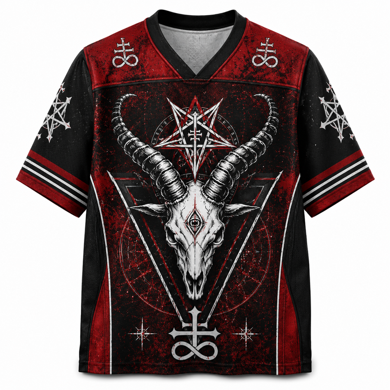 Crimson Goat Skull Mesh Jersey