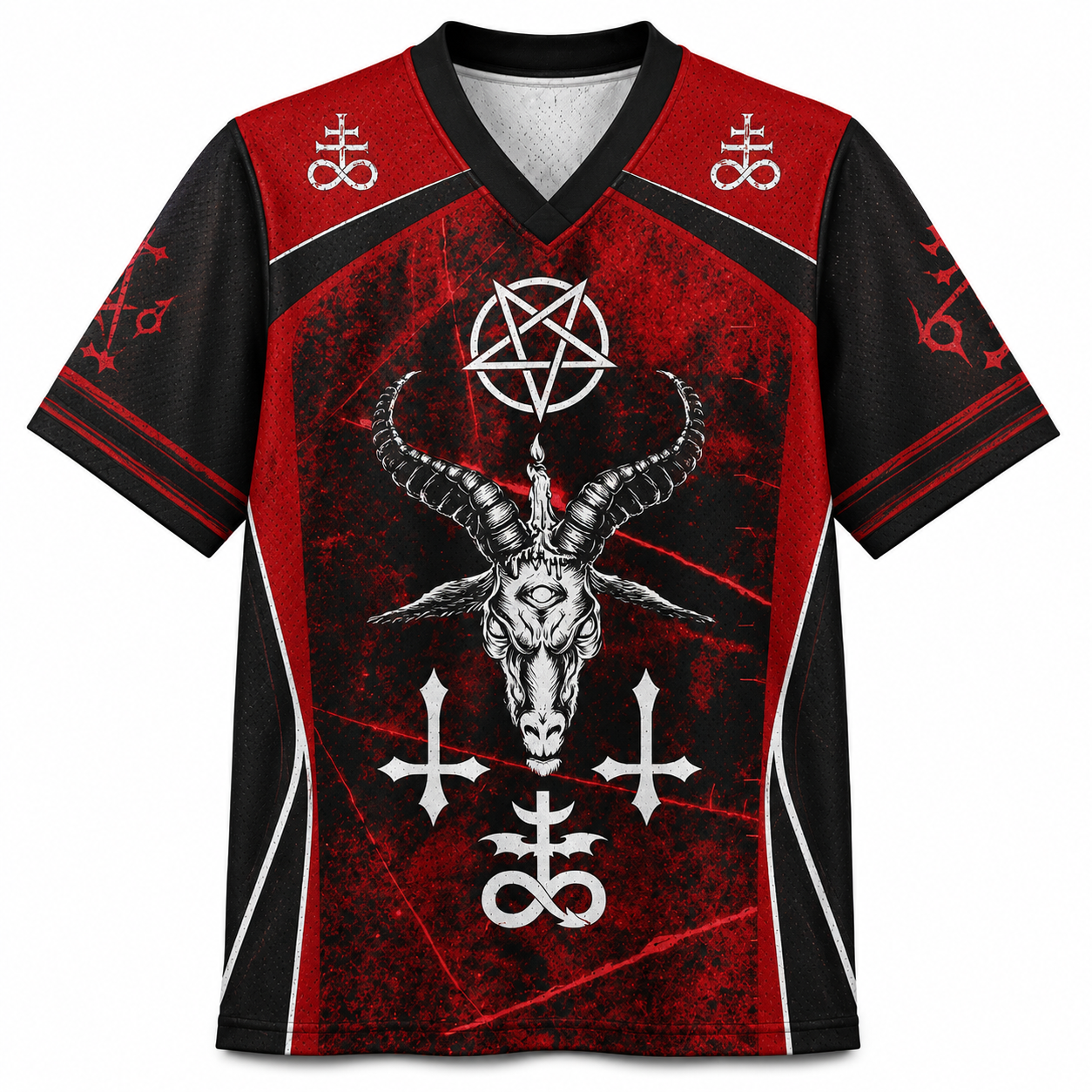 Red Pentagram Goat Mesh Jersey