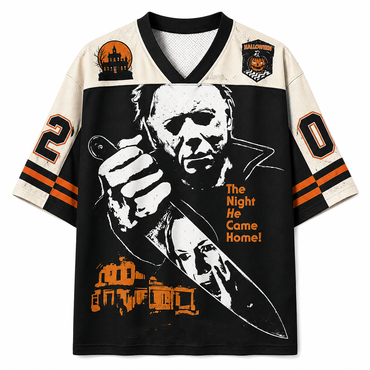 Halloween Knife Mask Mesh Jersey