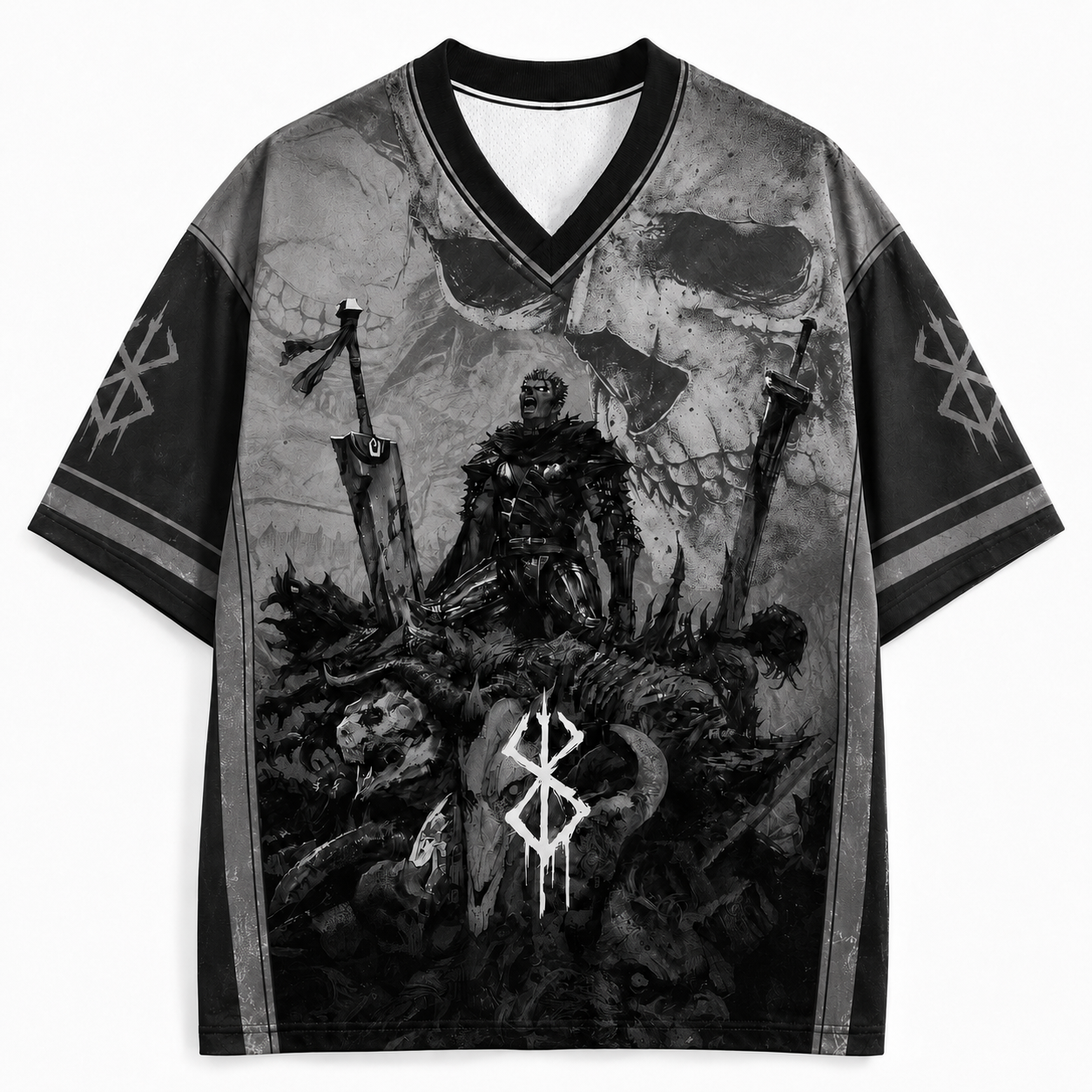 Grey Skull Warrior Mesh Jersey