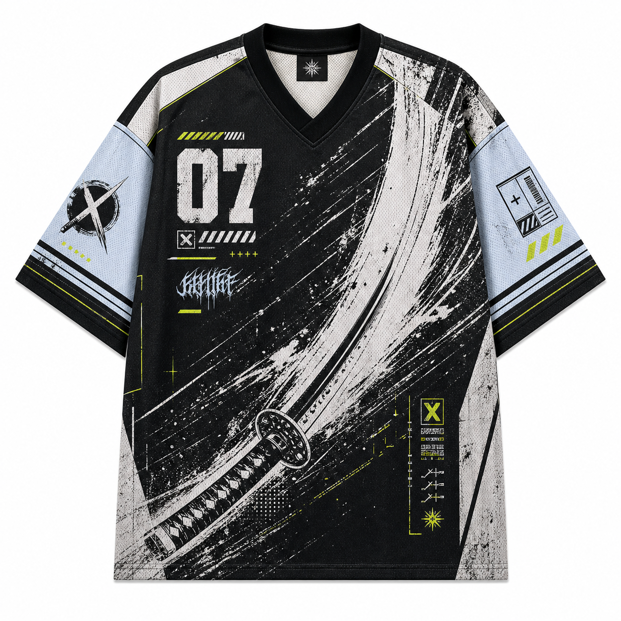 White Katana Slash Mesh Jersey