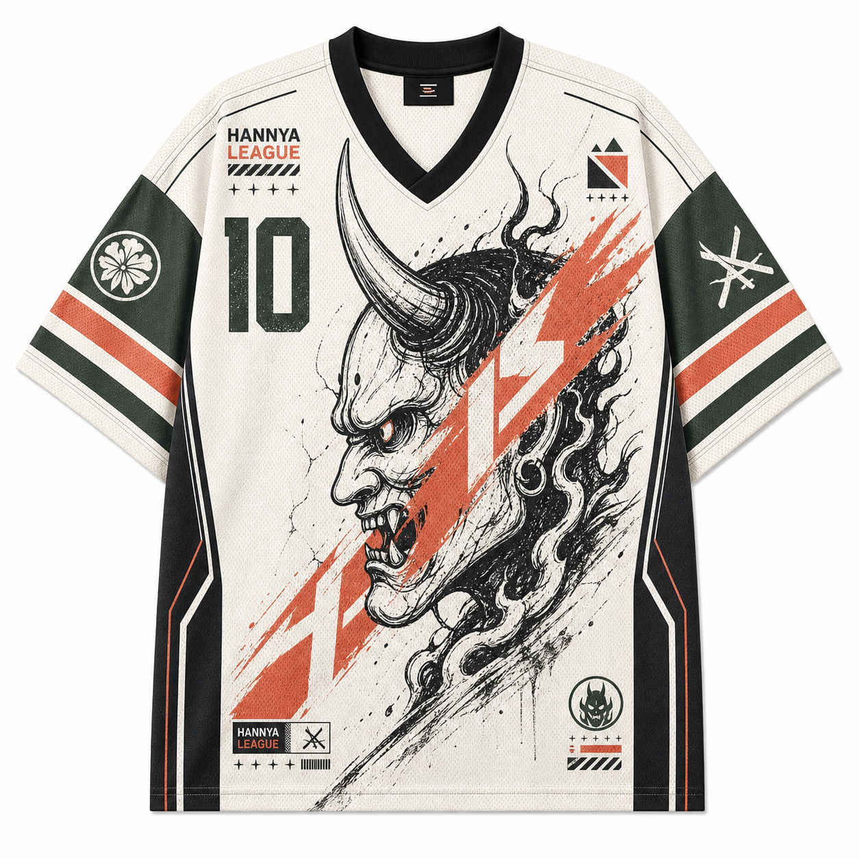 White Hannya Slash Mesh Jersey