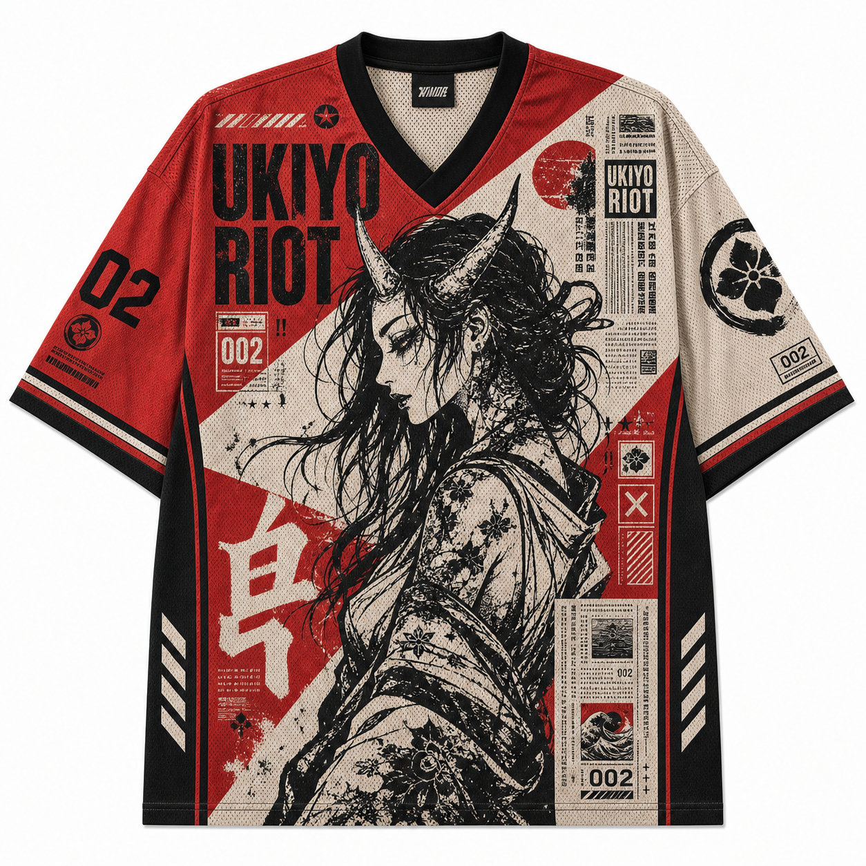 Red Ukiyo Riot Mesh Jersey
