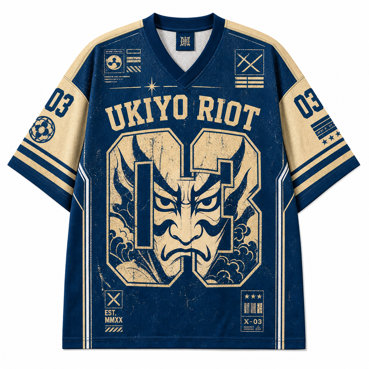 Blue Ukiyo Riot Mesh Jersey