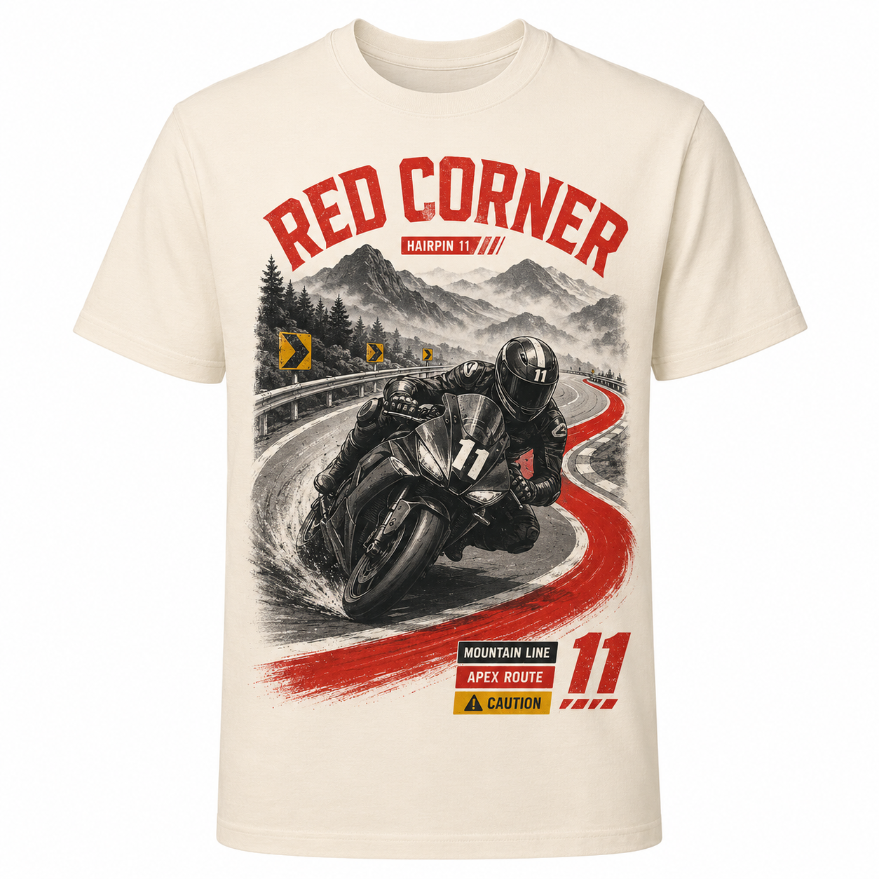Red Corner Cotton T-Shirt