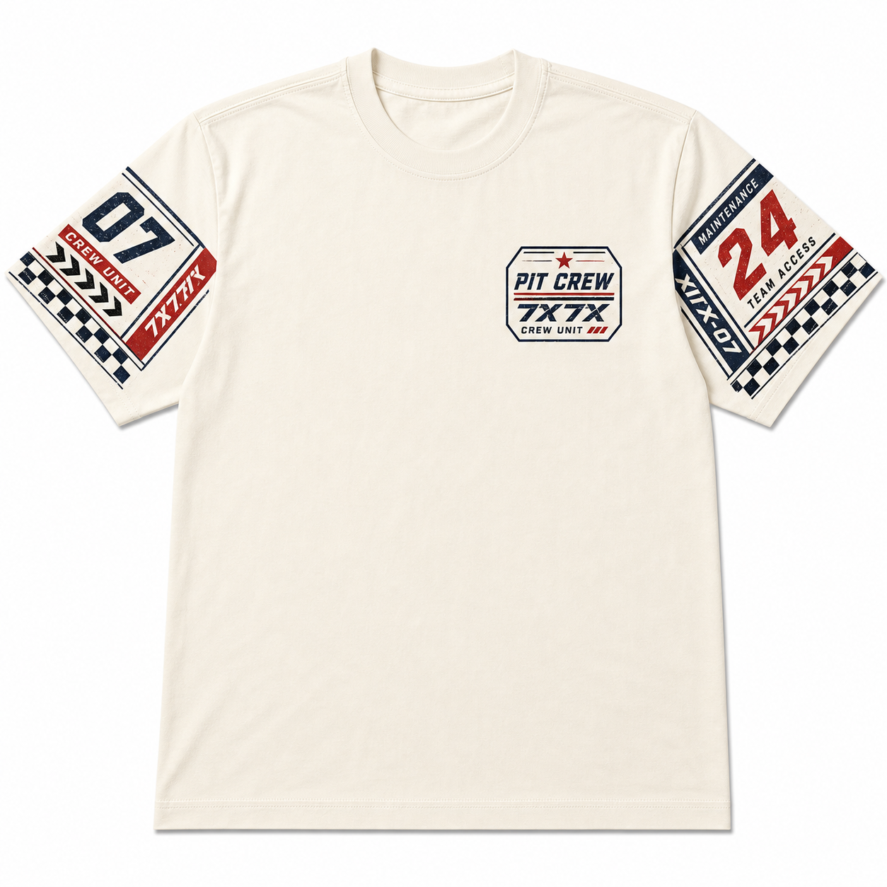 Cream Pit Crew Cotton T-Shirt