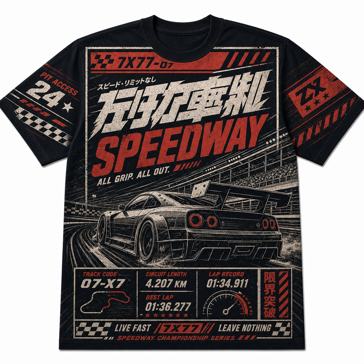 Speedway Poster Cotton T-Shirt