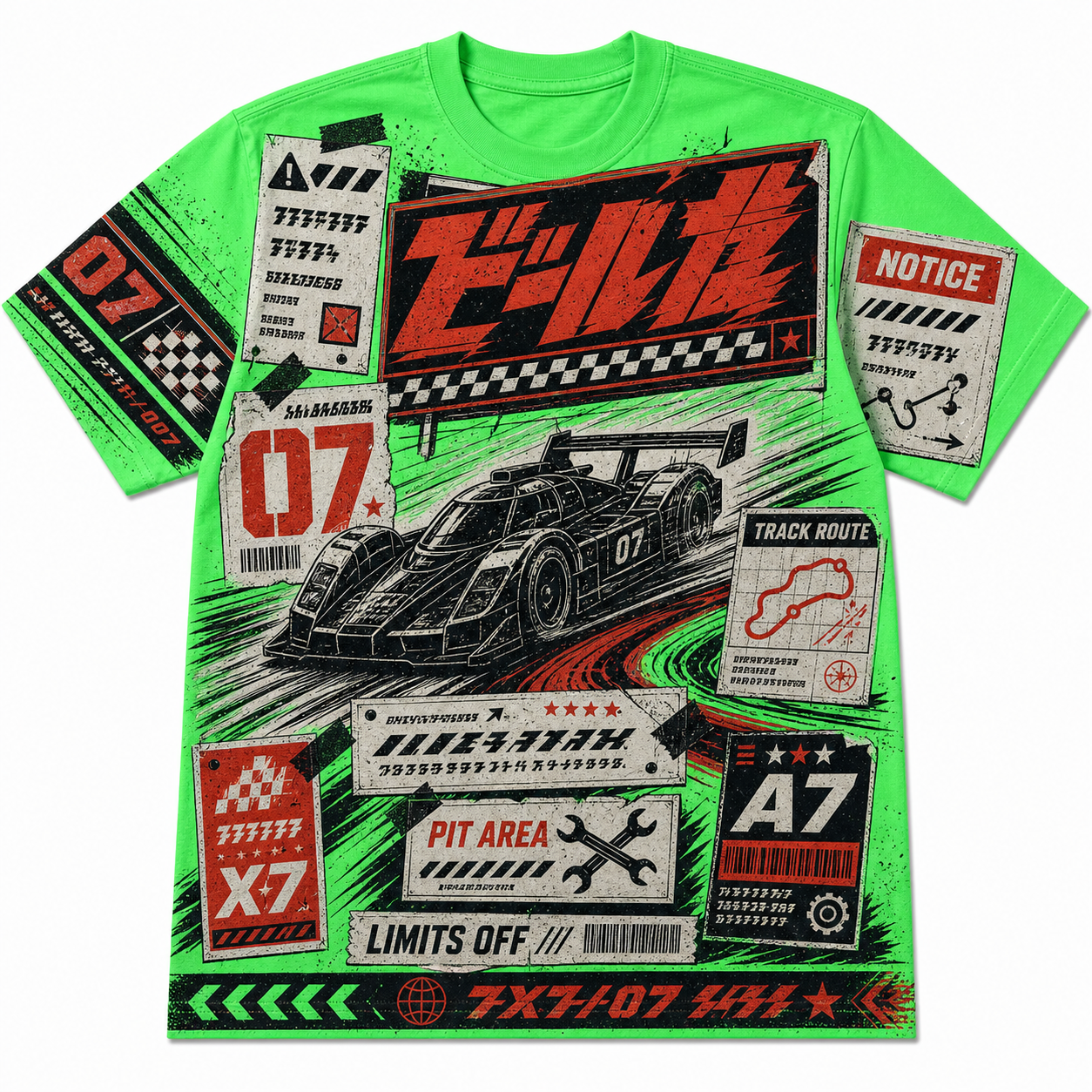 Neon Pit Racer Cotton T-Shirt