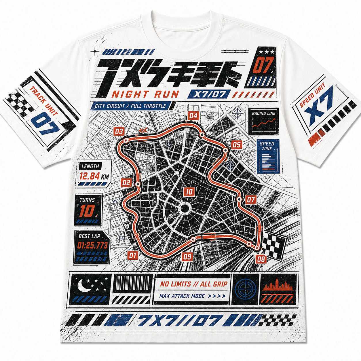South Run Map Cotton T-Shirt
