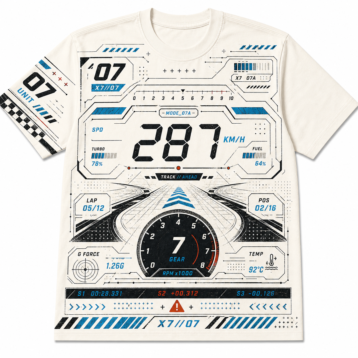 White Meter Cotton T-Shirt