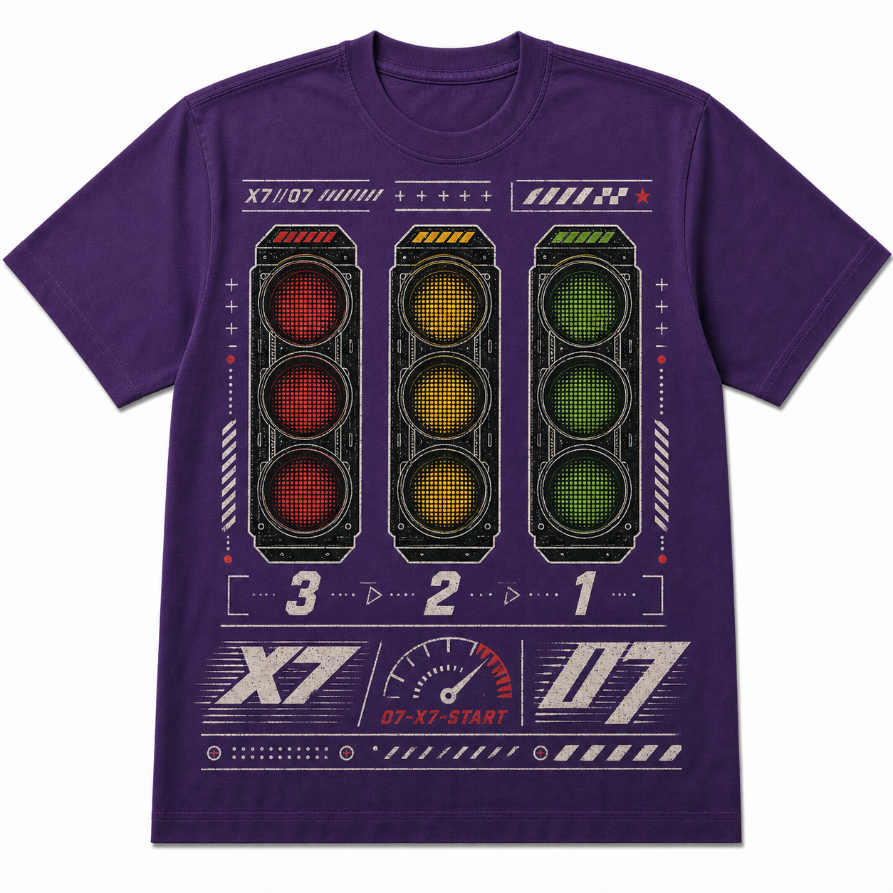 Purple Signal Cotton T-Shirt