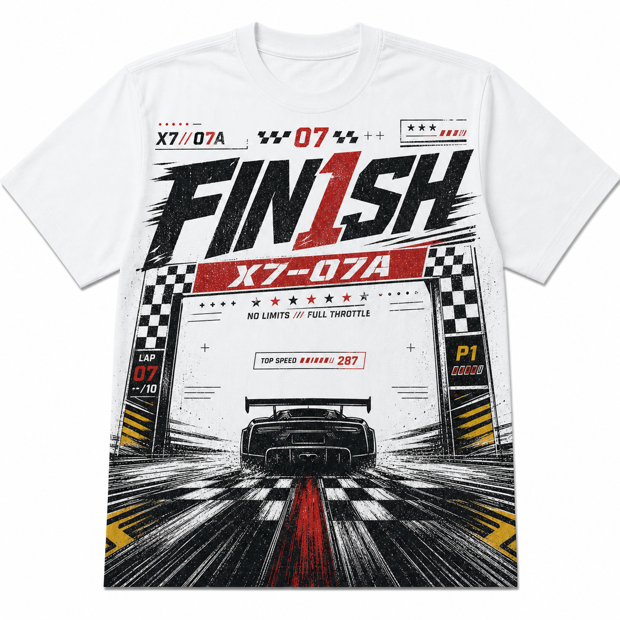 White Finish Flag Cotton T-Shirt
