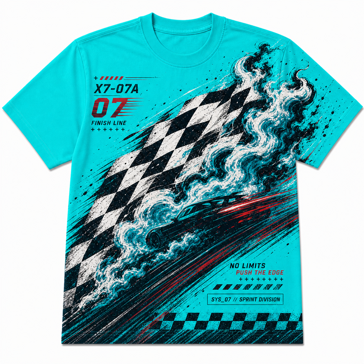 Aqua Drift Wave Cotton T-Shirt