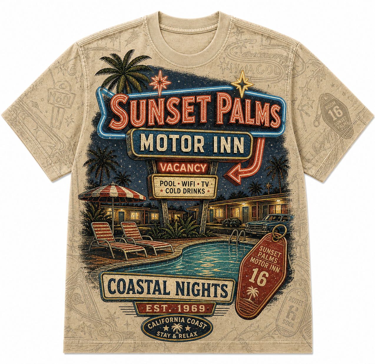 Sunset Palms Motor Inn Cotton T-Shirt