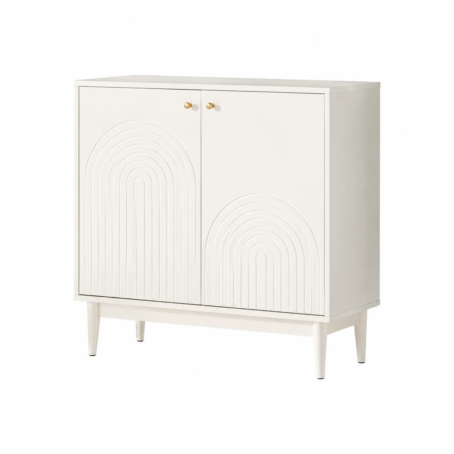 Schrank MDF Weiss mit Metallgriffen-veltrionax