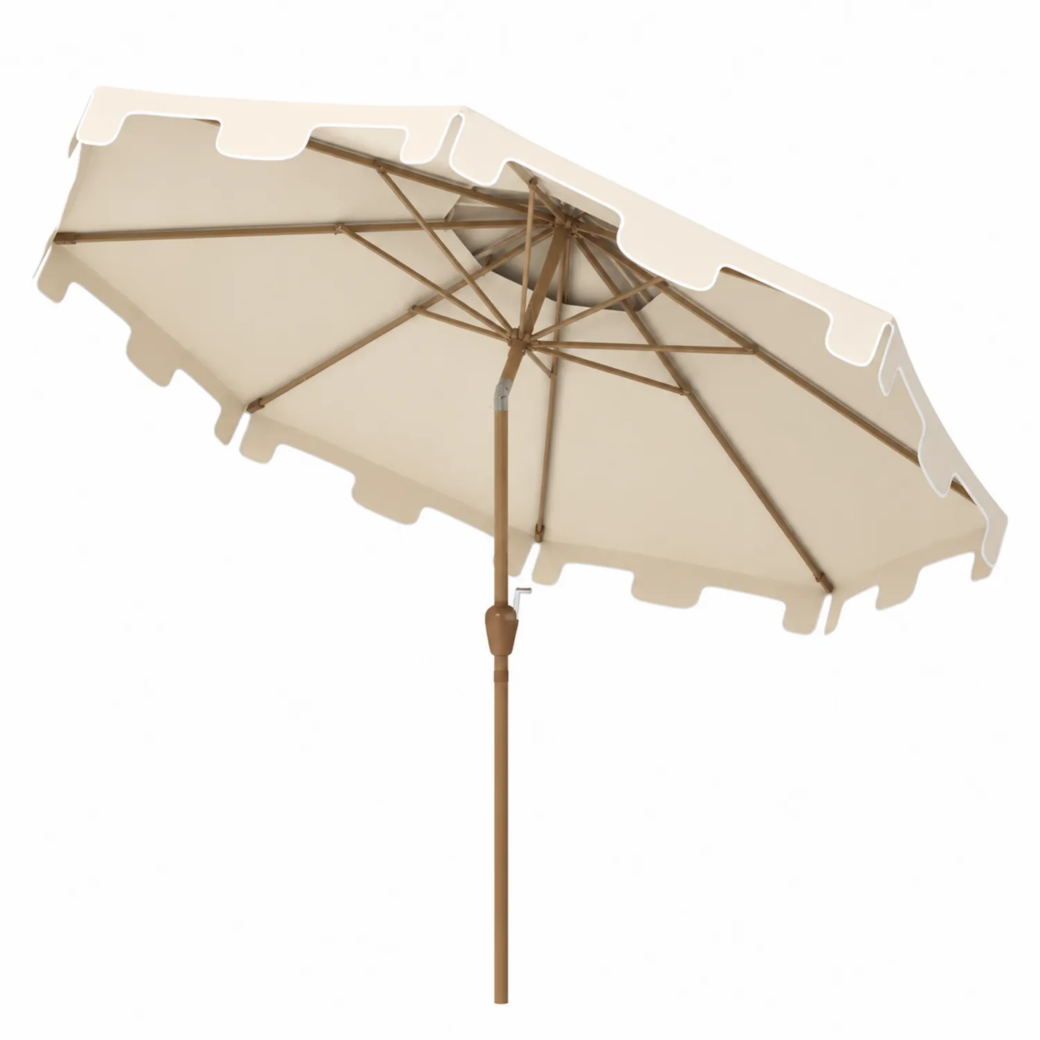 Runder Sonnenschirm 3m Polyestergewebe Creme-veltrionax