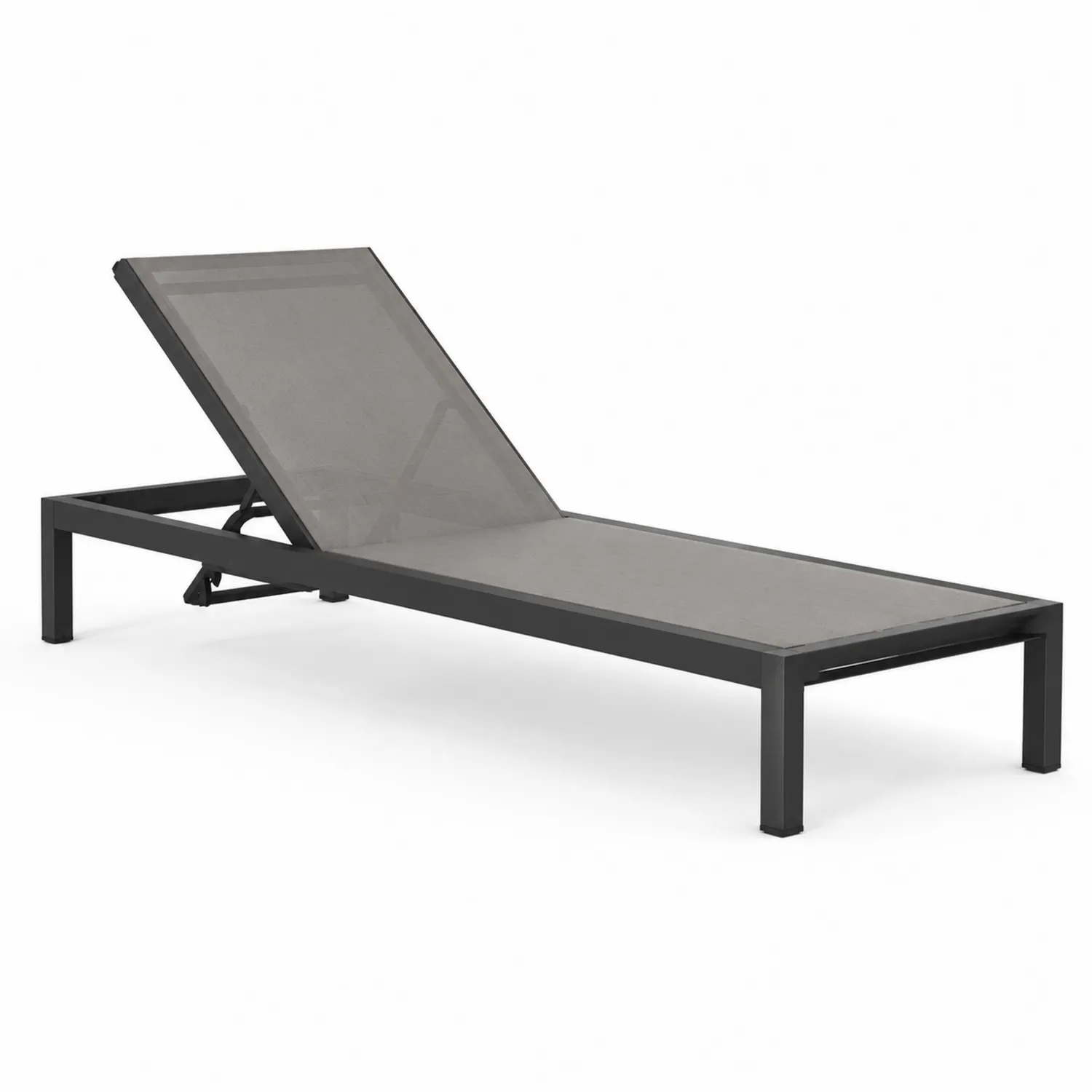 Gartenliege Aluminium Textilene Schwarz-veltrionax