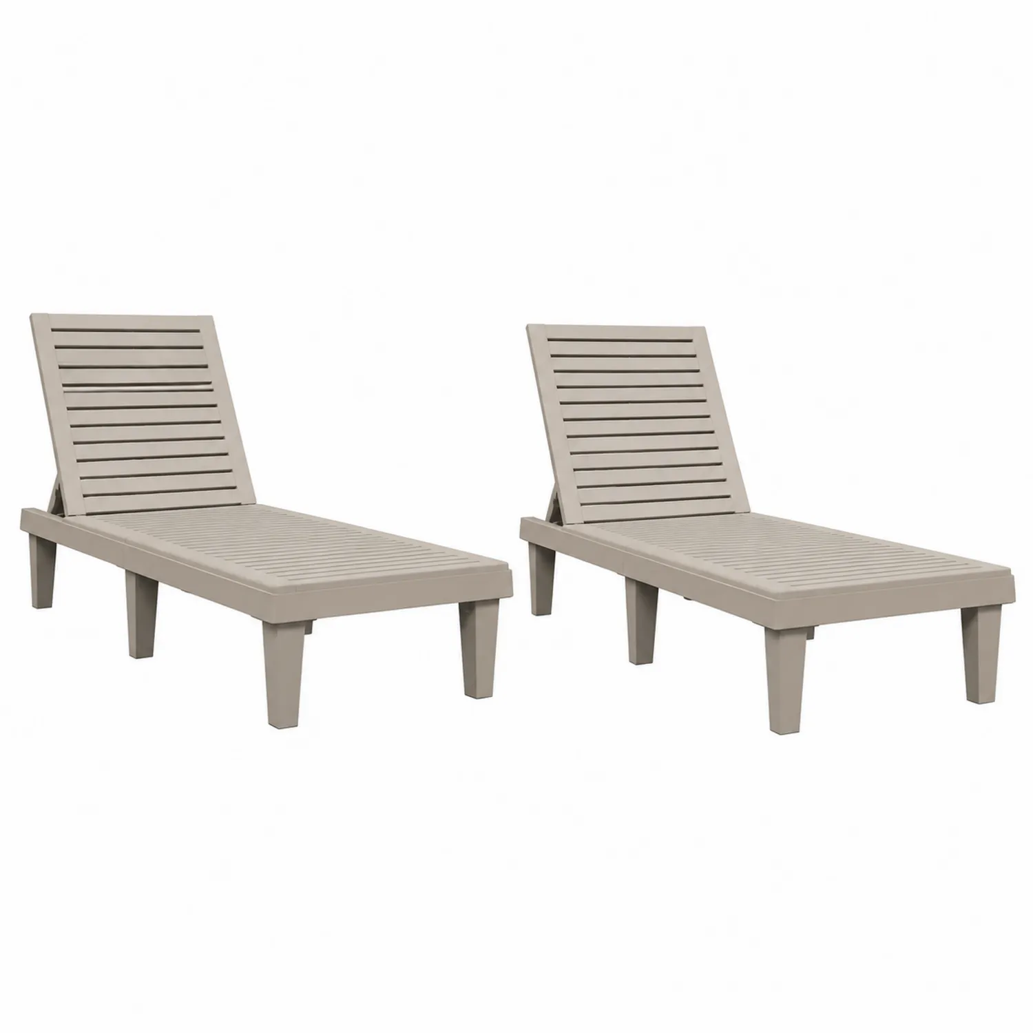 2er-Set Liegestühle Kunststoff Beige-veltrionax
