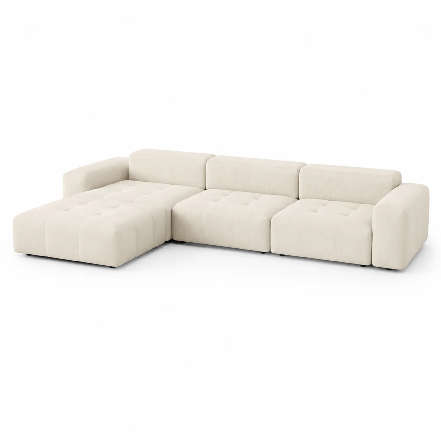 Ecksofa L-Form 300x200 cm Polyester Beige-veltrionax