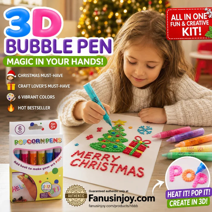 💥Surprise Price: Only £8.99!!🎁🔮Magic Pen – Draw 3D with one stroke!🎄 DIY Bubble Popcorn Drawing Pens& Buy 3 Pay 2 🔥