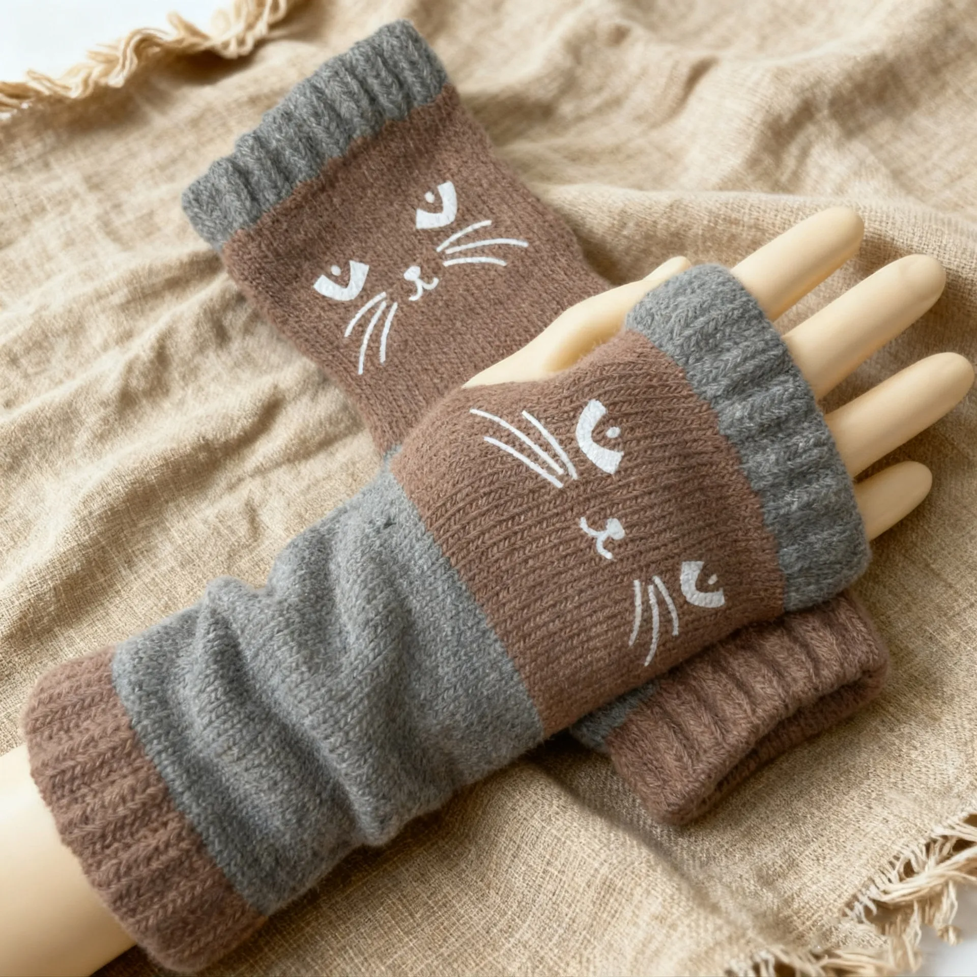 🐱Last Day Sale 49% OFF🐱 Knitted Fingerless Gloves🧶