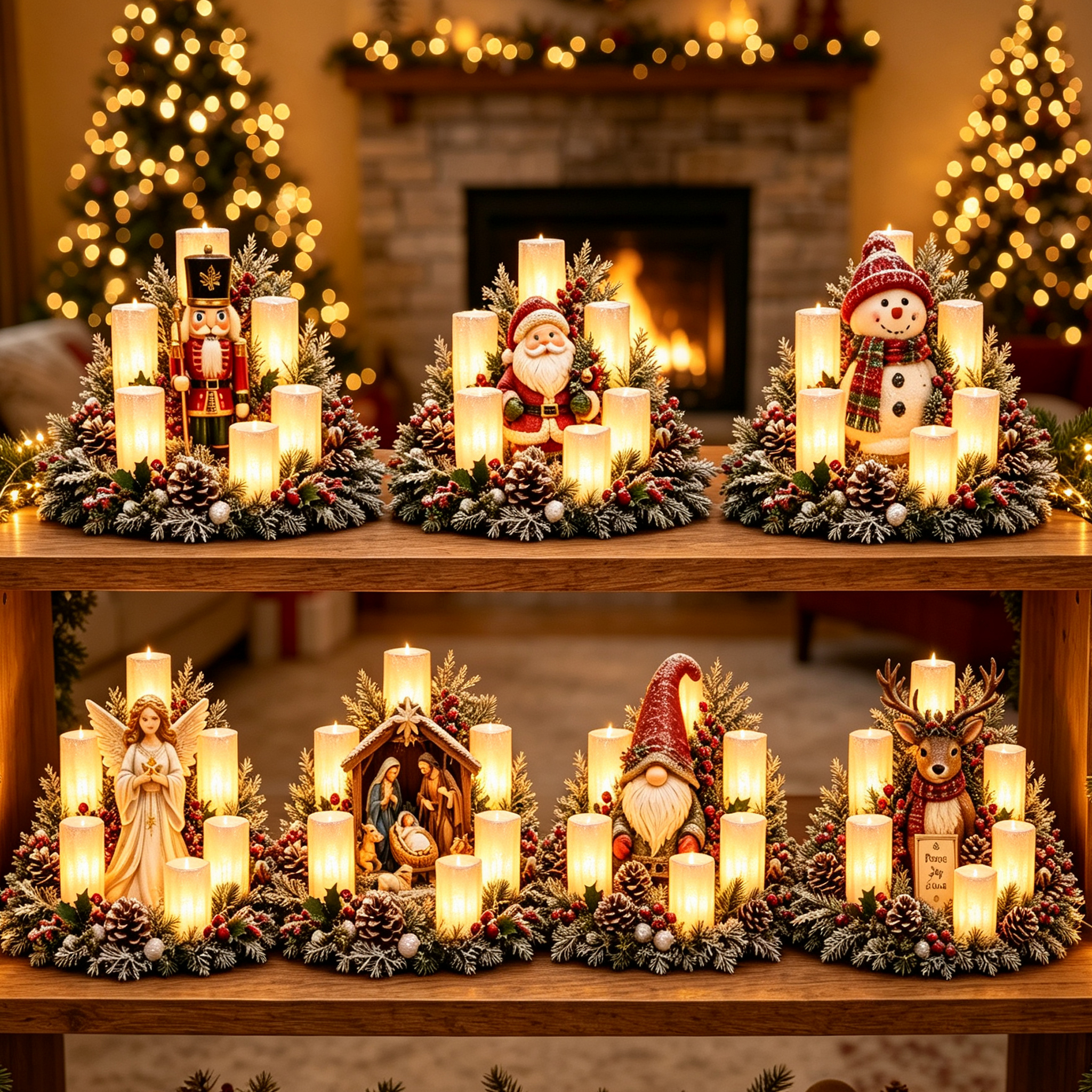🌲Early Christmas Promotion 49% OFF🌲Christmas Lighted Centerpiece with Flameless Candle Glow