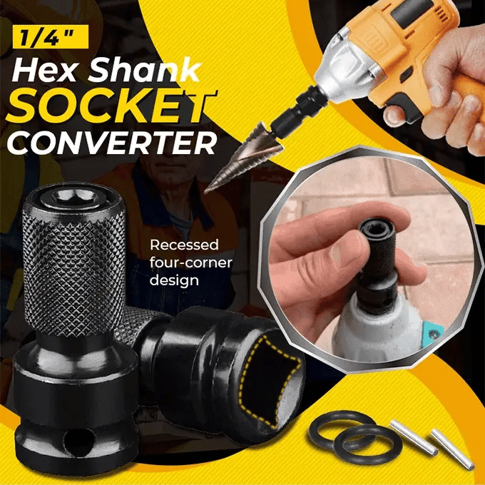 🔧 BUY 1 GET 1 FREE 💥 1/4" Hex Shank Socket Converter – 1/2" to 1/4", Quick Release ⚙️