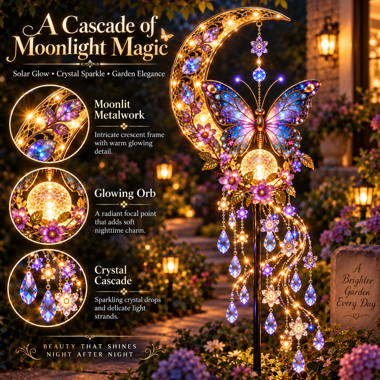 ❤Same as the video🦋Butterfly Moonlight Cascade™ A Little Moonlight Magic for Your Garden🌺