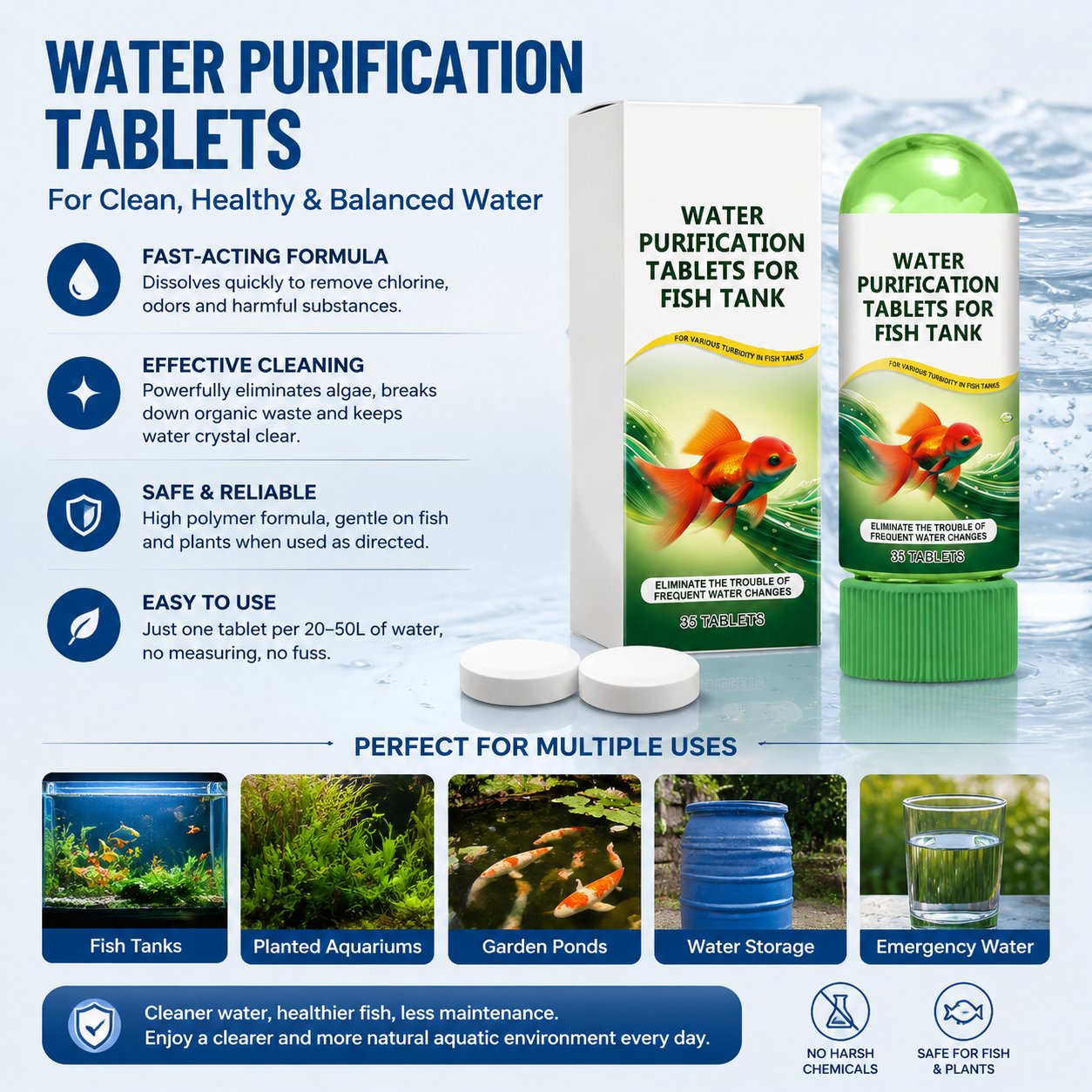 Powerful Aquarium Water Purification Tablet