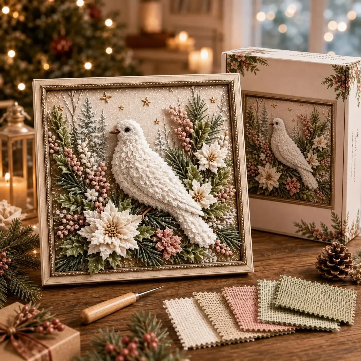 🖼️Early Christmas Promotion 49% OFF-3D Christmas Fabric Poke Art Kit