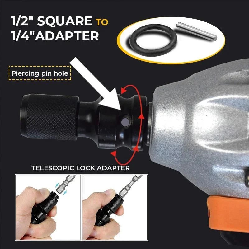🔧 BUY 1 GET 1 FREE 💥 1/4" Hex Shank Socket Converter – 1/2" to 1/4", Quick Release ⚙️