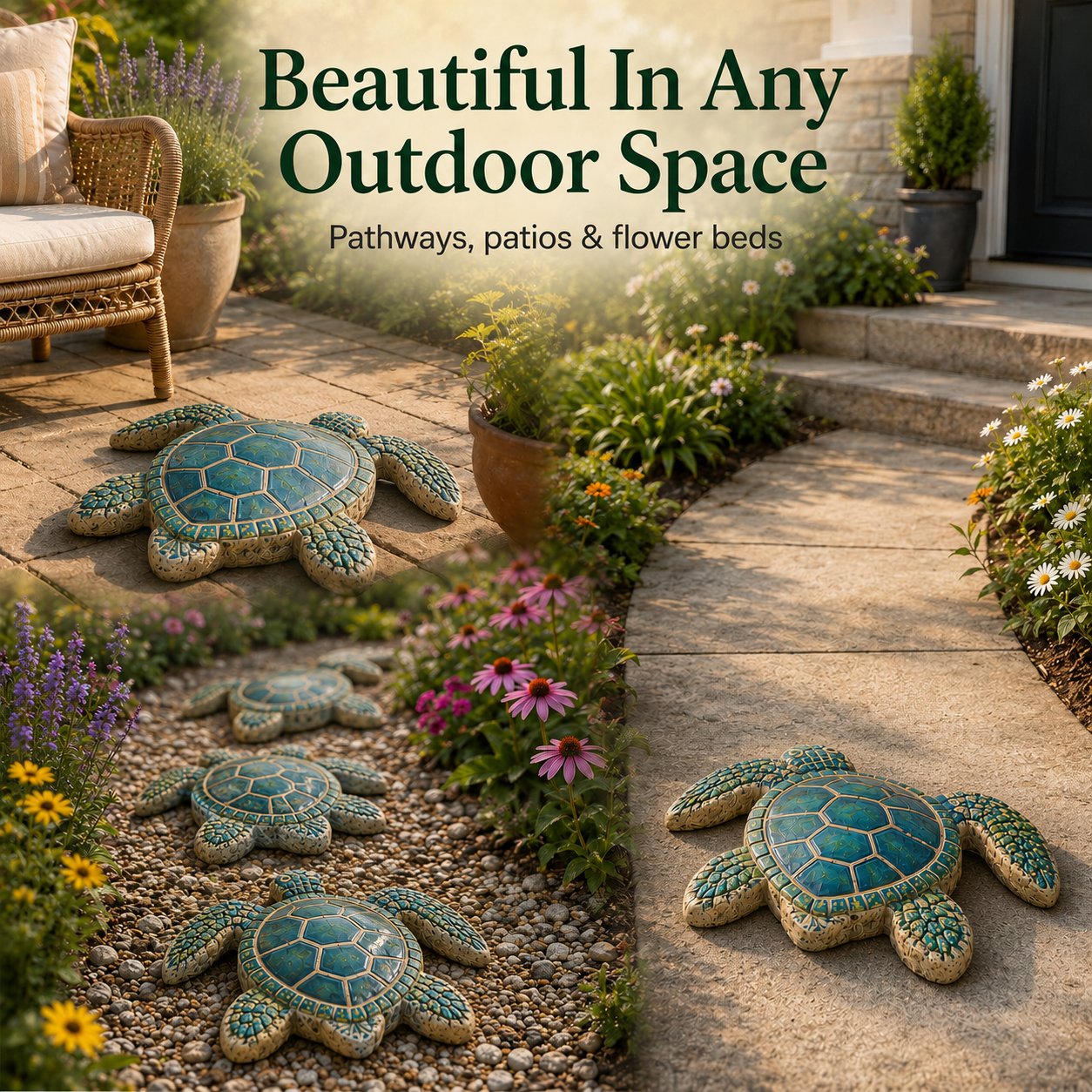 🌊 Reusable Ocean Theme Garden Art Mold – Make Your Garden Truly One of a Kind