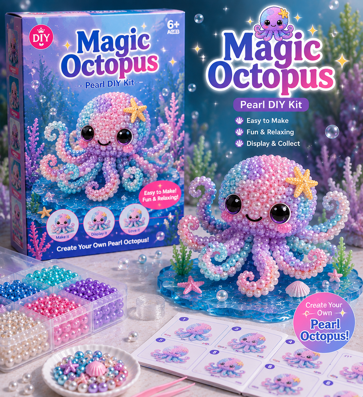 🔥Last Day Sale 49% Off🐚 12 Magical Ocean Friends DIY Kit – Create Your Own Adorable Sea Creatures!