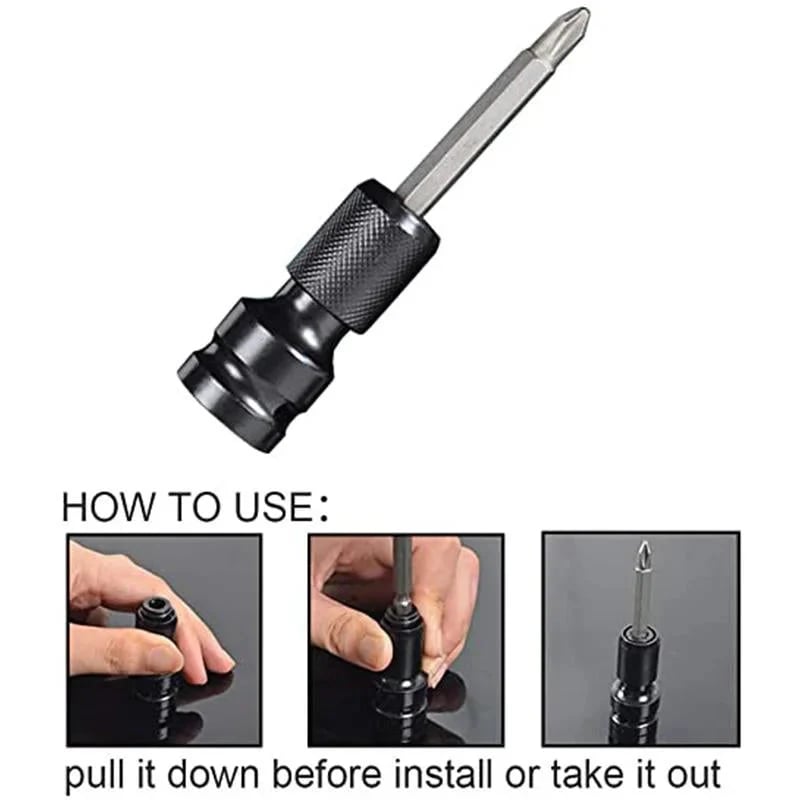 🔧 BUY 1 GET 1 FREE 💥 1/4" Hex Shank Socket Converter – 1/2" to 1/4", Quick Release ⚙️