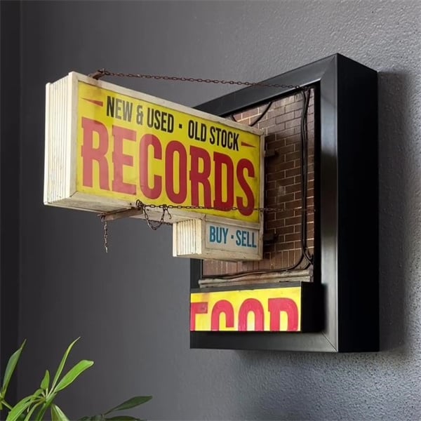 💽Retro wall lamp for record stores, gift for record collectors