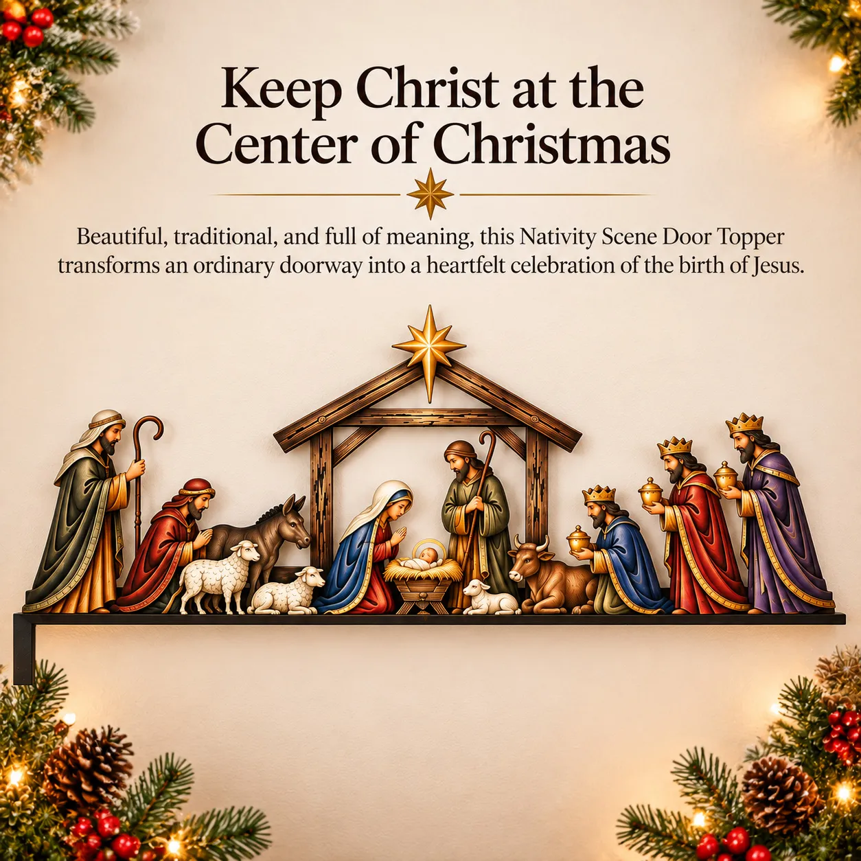 ✝Early Christmas Promotion 49% OFF-Nativity Scene Door Topper | Bring The Story Of Christmas Home