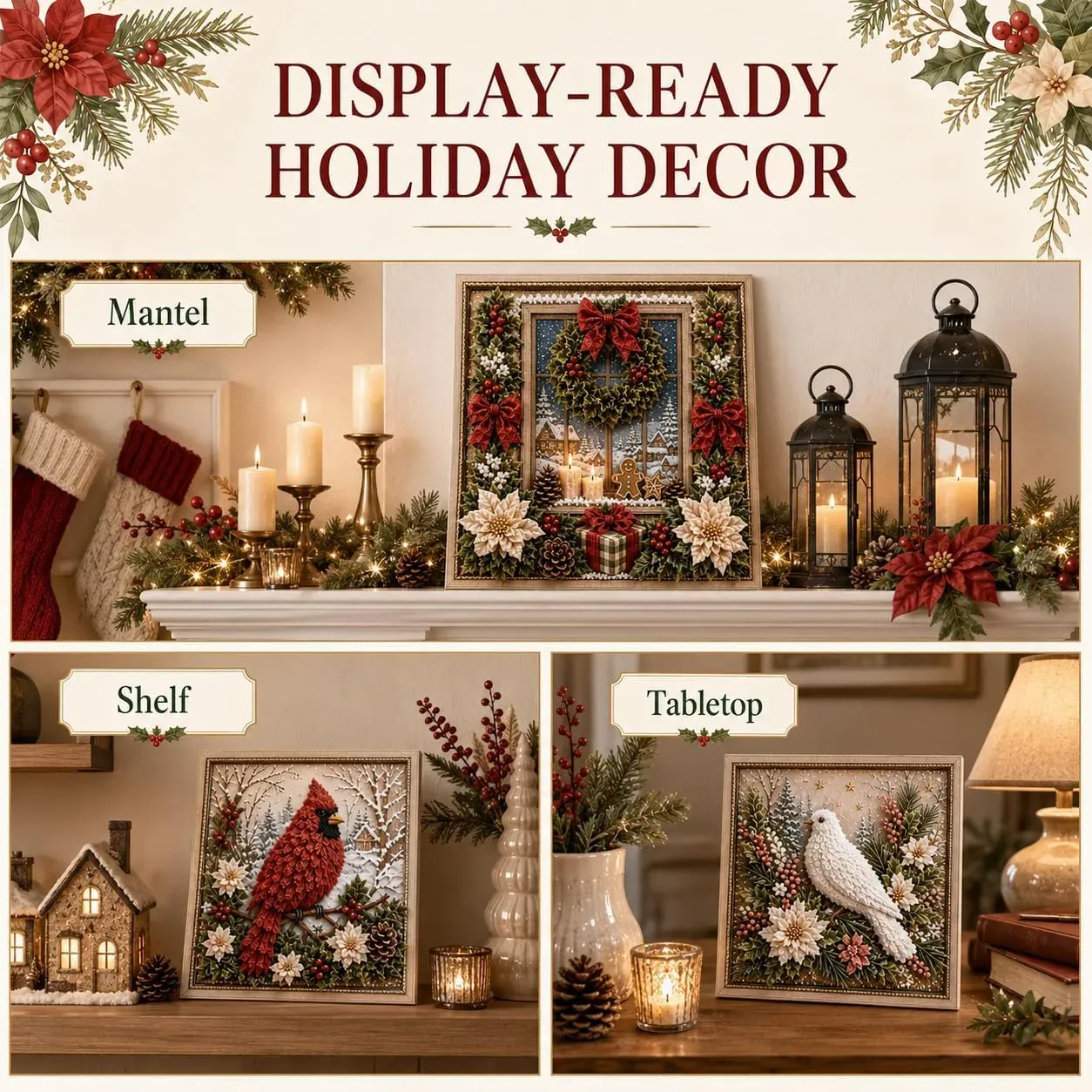 🖼️Early Christmas Promotion 49% OFF-3D Christmas Fabric Poke Art Kit