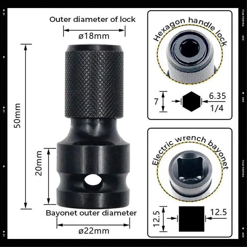 🔧 BUY 1 GET 1 FREE 💥 1/4" Hex Shank Socket Converter – 1/2" to 1/4", Quick Release ⚙️